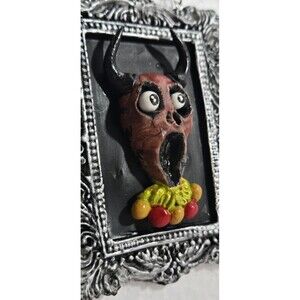 OOAK Creepy Oddity Scared Screaming Monster Creature Wall Hanging Ornament